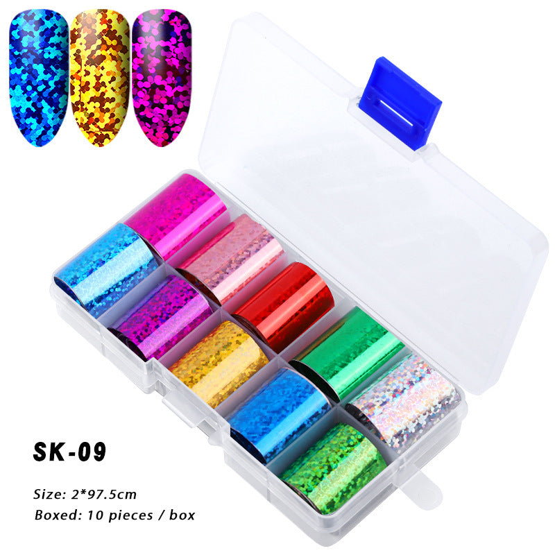 Holographic Nail Foils Stickers - 10 Sheets