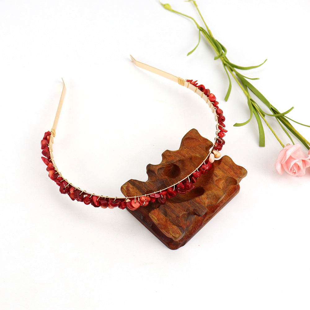 Crystal Natural Stone Headband - 6cm Wide