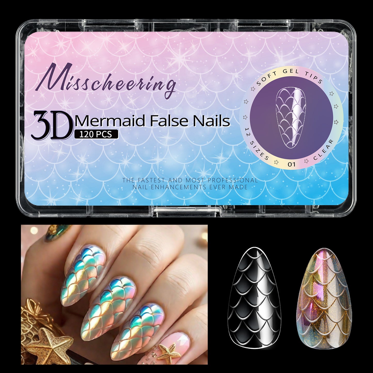 3D Nail Tip Long Shaping Fake Nail Tips for Nail Art - 120/140pcs