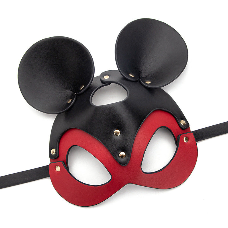 Adult Role Play Party Goggles Headgear - Fun Eye Mask in Black and Red