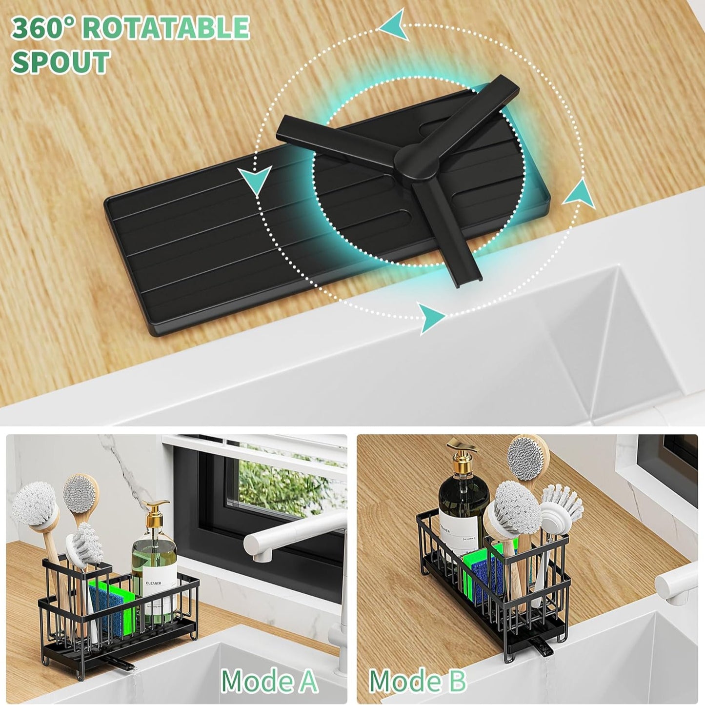 Stainless Steel Sponge and Cloth Storage Rack for Kitchen
