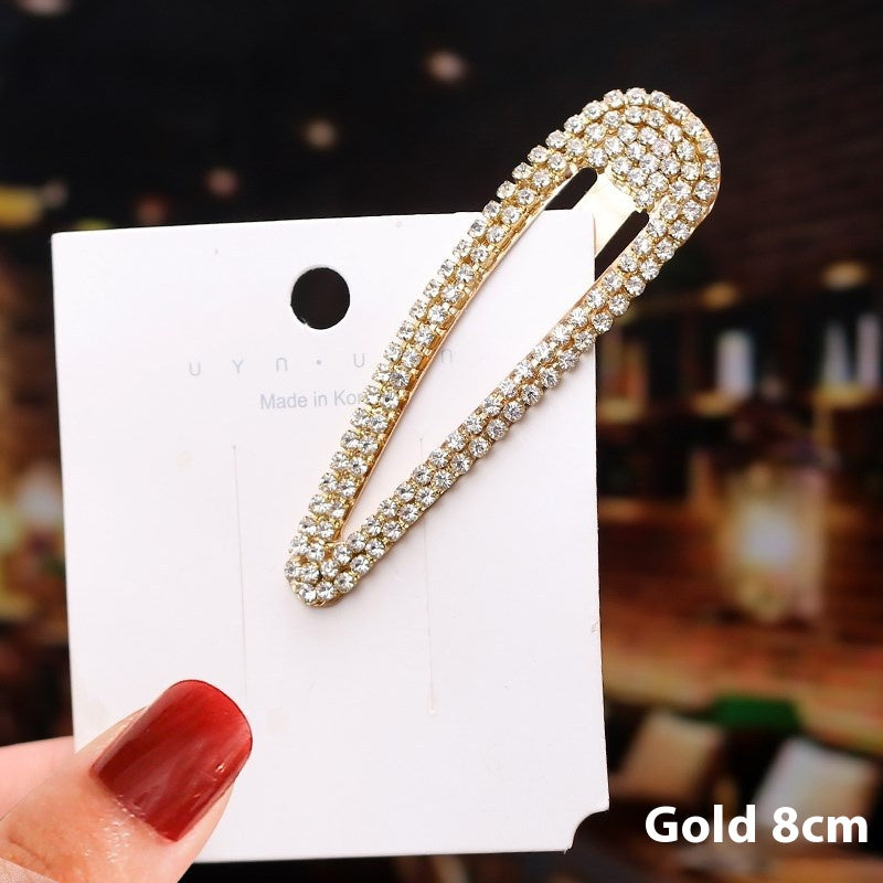 Versatile Rhinestone Hair Clips for Women - Side Bang Style, Multiple Colors