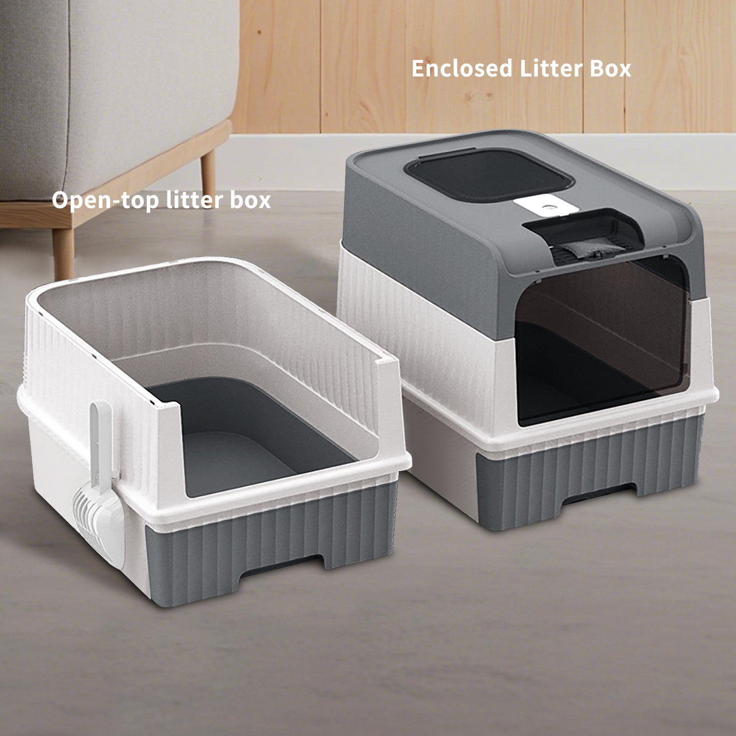 Self Pickup Cat Litter Box with Magic Cube Design - Multiple Colors Available