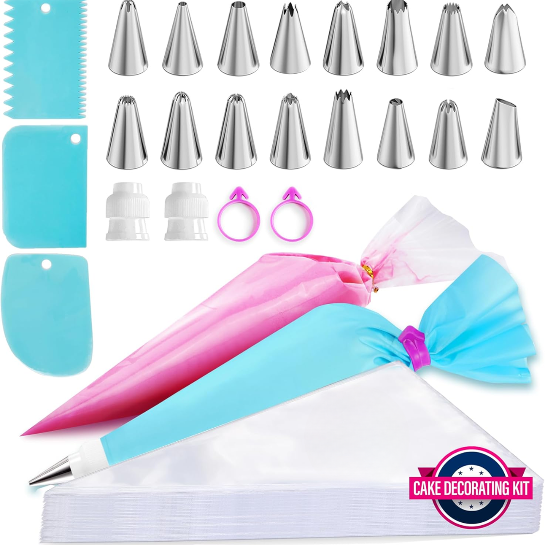 Piping Bags and Tips Set - 124 Pcs Cake Decorating Kit