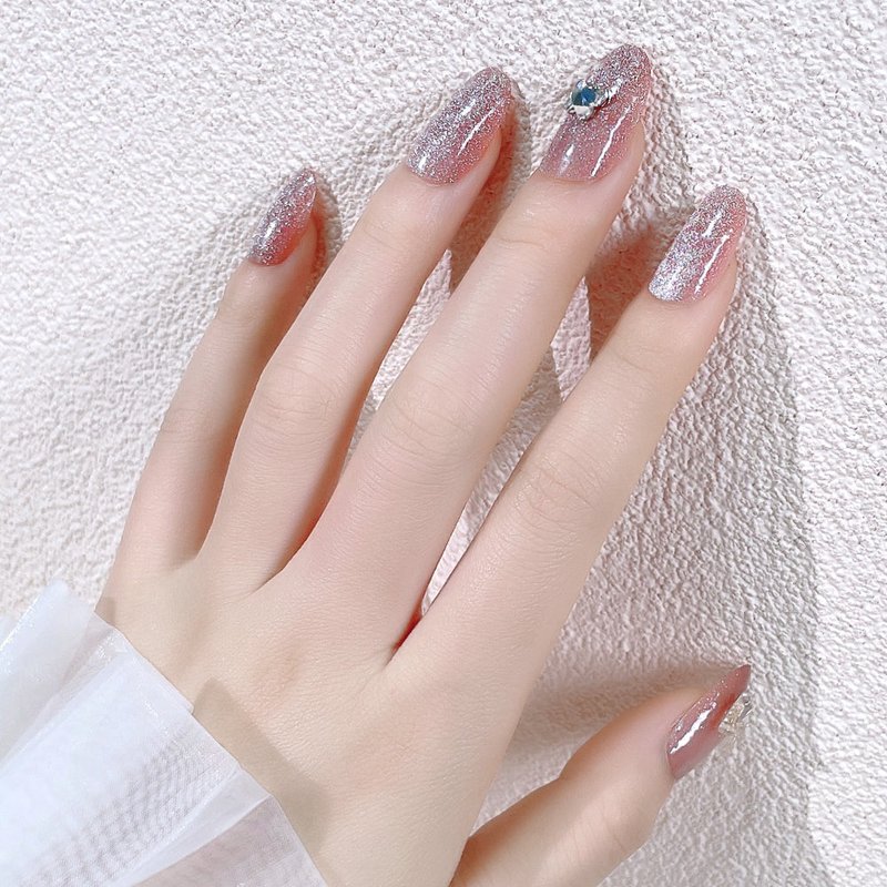 Fake Nail Patches with Jelly Glue - 24 Pieces