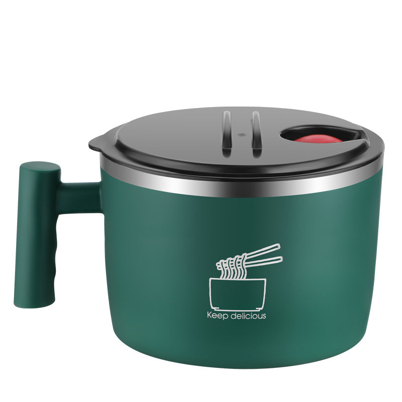 Stainless Steel Instant Noodle Bowl with Lid - Portable Kitchen Storage