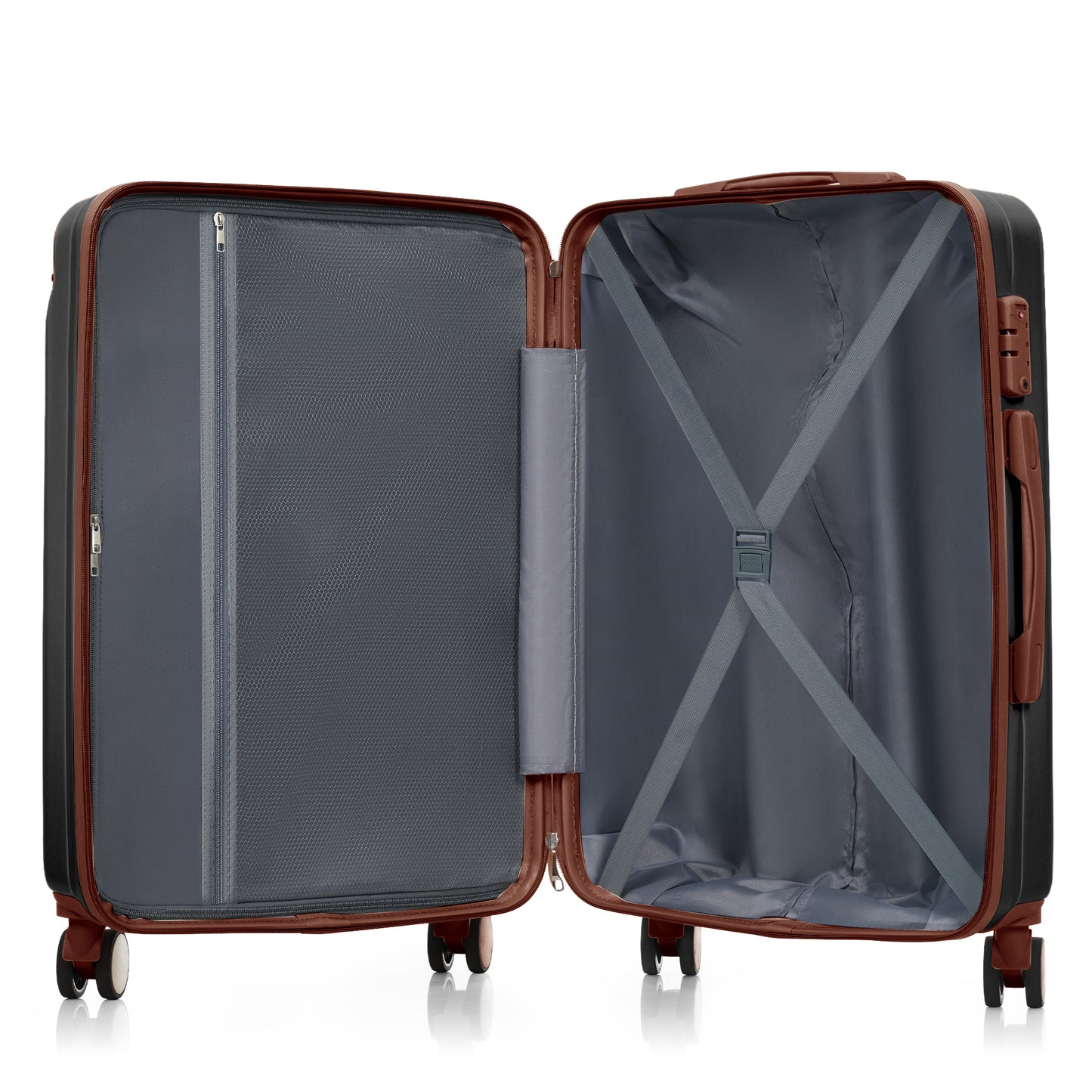 Premium ABS Travel Luggage Set - 3-Piece Suitcase with TSA Lock & 360° Spinner Wheels - Black
