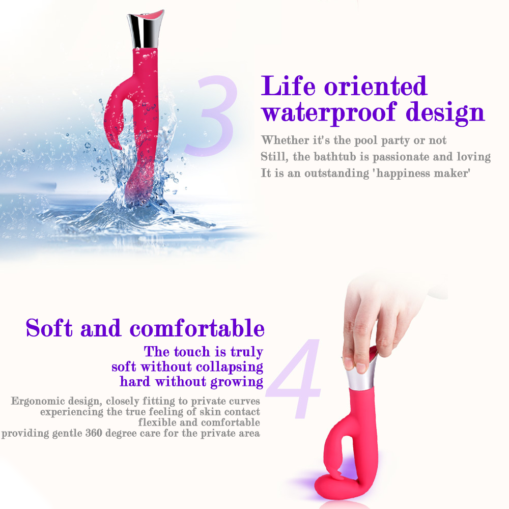Silicone Rabbit Rechargeable G-Spot Vibrator - Multiple Colors