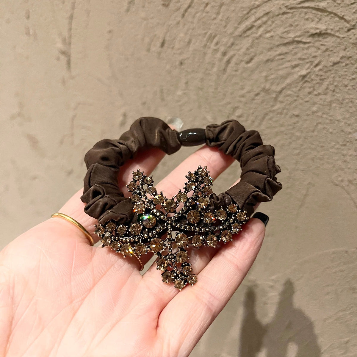 Starfish Rhinestone Hair Ring - Alloy