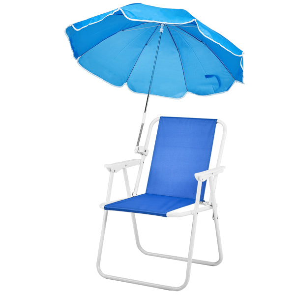 Folding Beach Chair with Umbrella - Lightweight, 265lbs Capacity