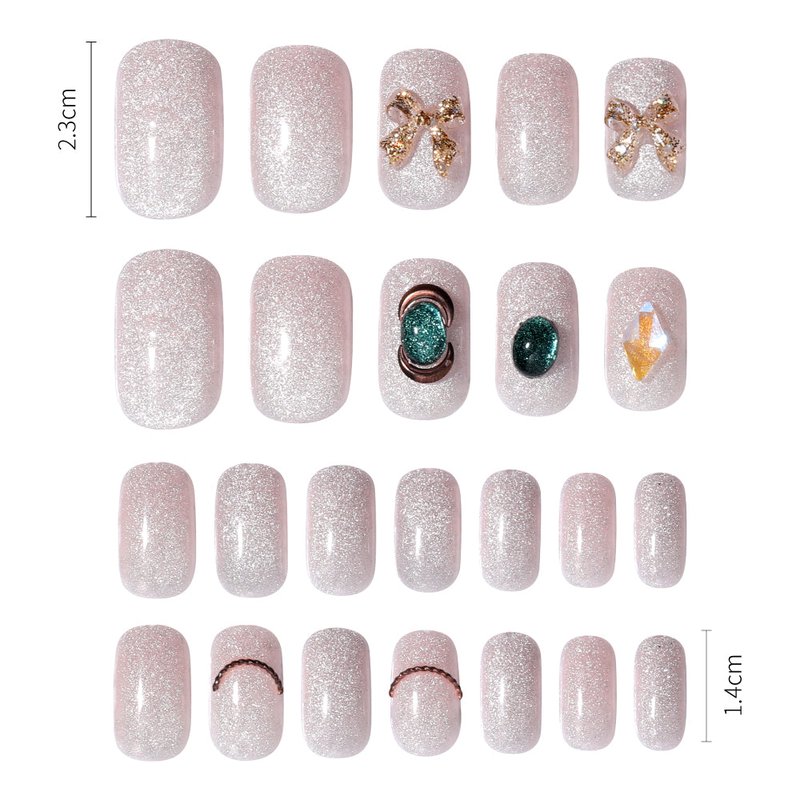 Fake Nail Patches with Jelly Glue - 24 Pieces, 042# Color