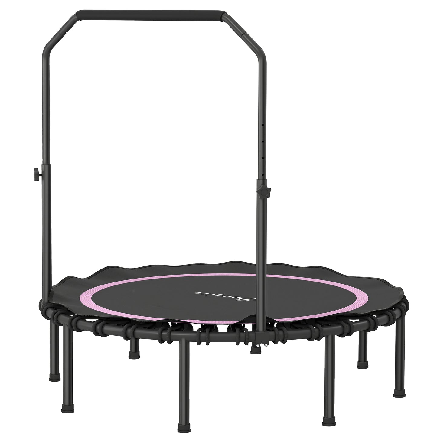 48" Foldable Mini Trampoline with Adjustable Handle - Pink