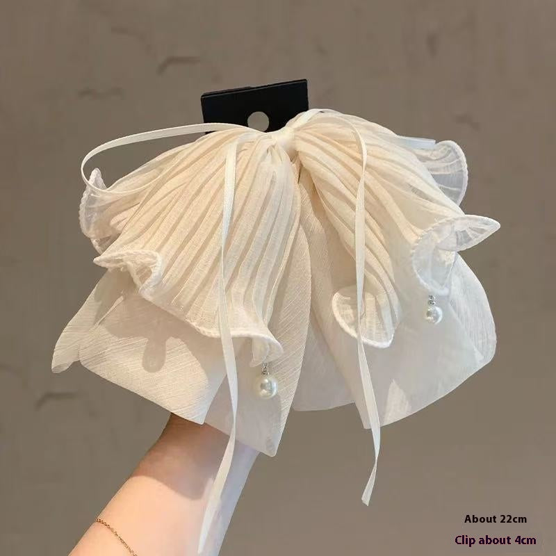Korean Style Ponytail Grip Clip - Chiffon Bow
