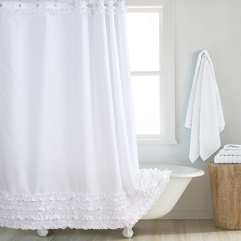 Eco-Friendly Polyester Shower Curtain Thickened Waterproof Bathroom Decor