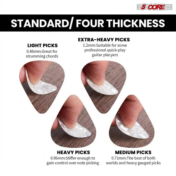 Guitar Picks Variety Pack - Light, Medium, Heavy, Extra Heavy