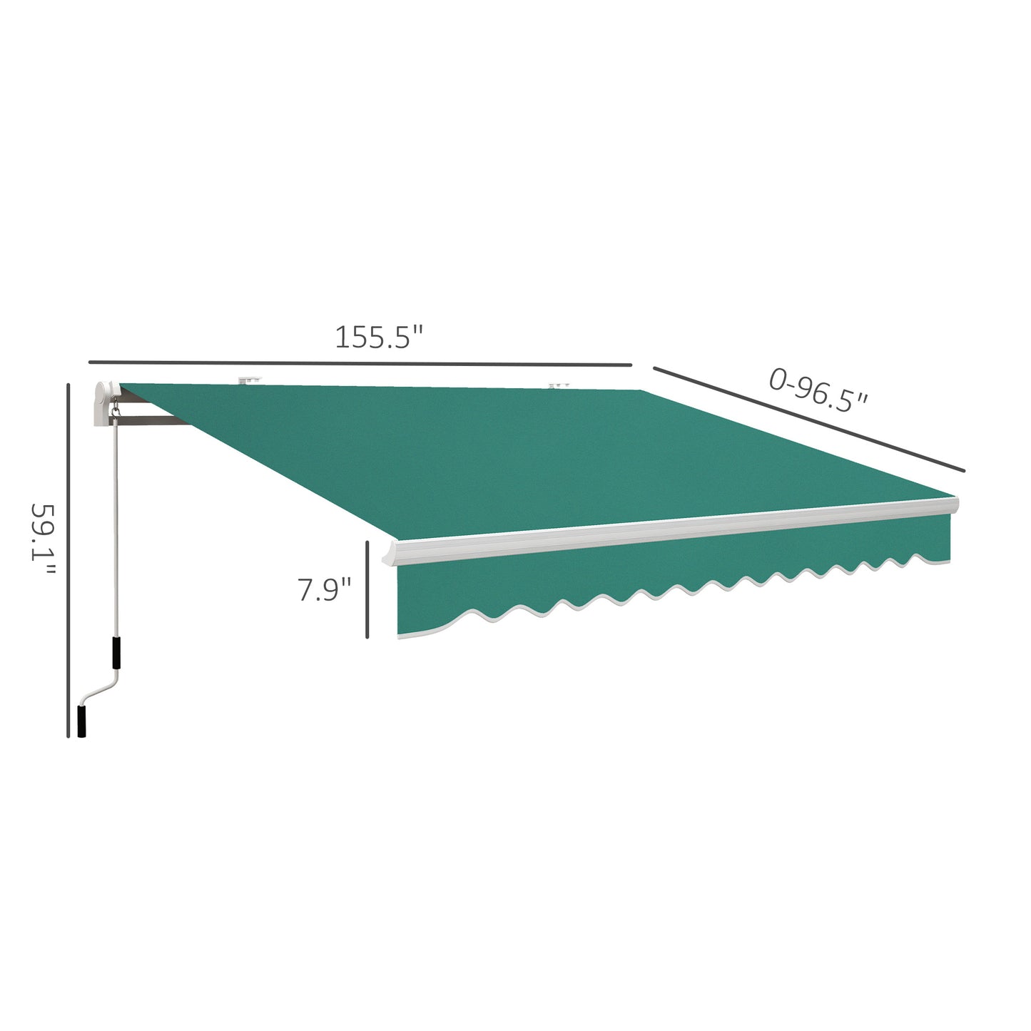Retractable Patio Awning - UV & Water-Resistant Green Shade