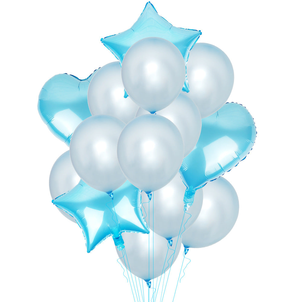 Love Five-Pointed Star Balloon Set - Assorted Metallic Latex & Foil Balloons