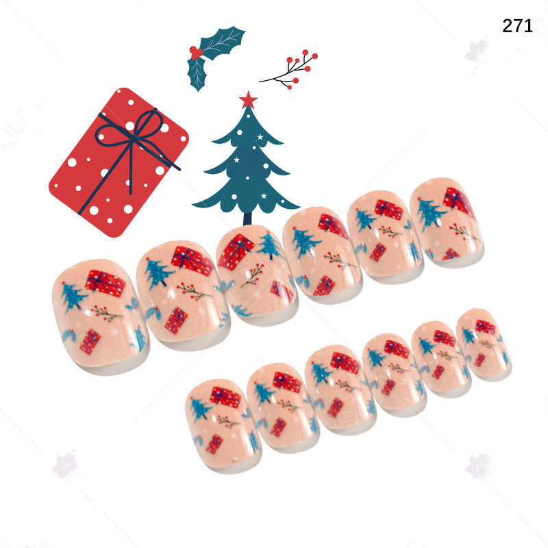 Christmas Kids Nail Stickers 24 Pieces Wearable Nail Art for Children