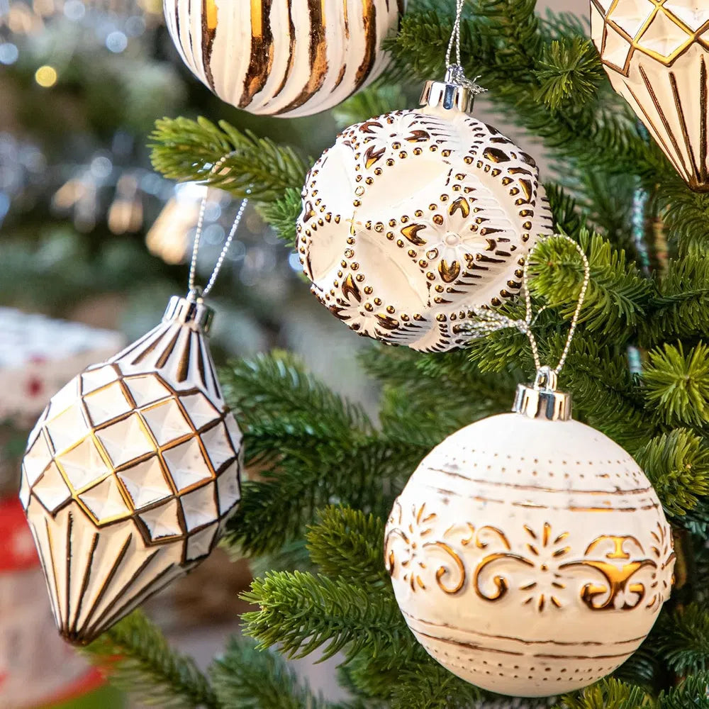 16-Piece Shatterproof Christmas Ball Ornaments Set - Hand-Painted Holiday Decor