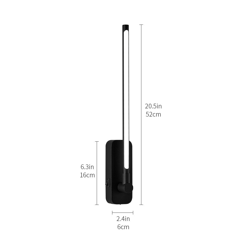 Rechargeable Remote Control Wall Light - 3CCT Dimmable Black Art Sconce