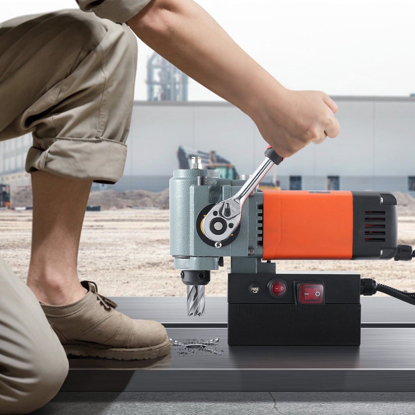 1300W Magnetic Drill Press - Compact Portable Mag Drill with Safety Features