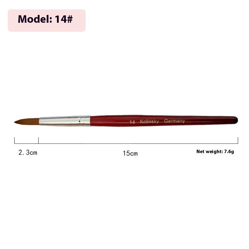 Nail Art Crystal Pen with Round Tip - Wooden Handle, Multiple Colors