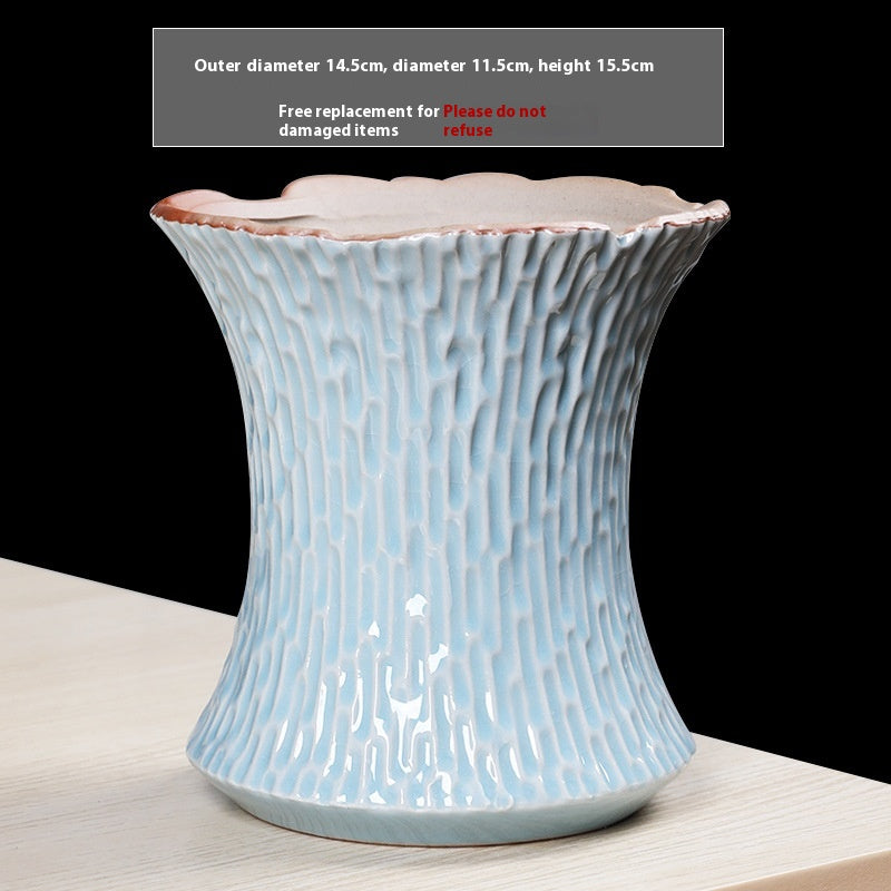 Ceramic Succulent Flowerpot with Ge Kiln Design for Indoor & Outdoor Plants