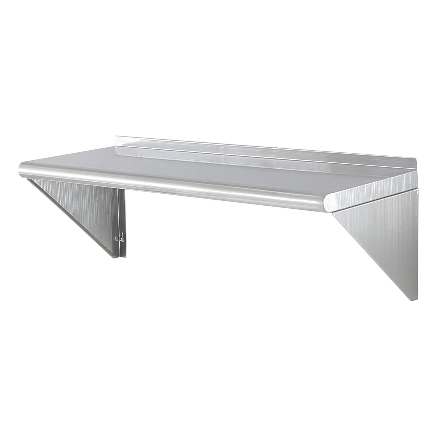 12" x 36" Stainless Steel Wall-Mounted Floating Shelf - 250 Lbs Capacity