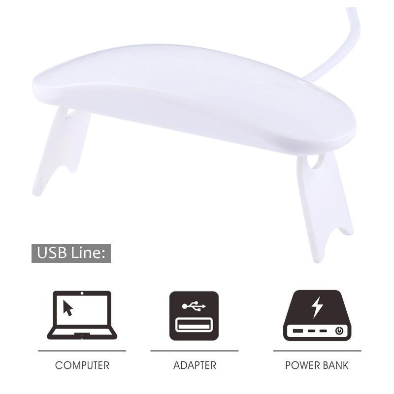 Nail UV LED Phototherapy Lamp - White USB