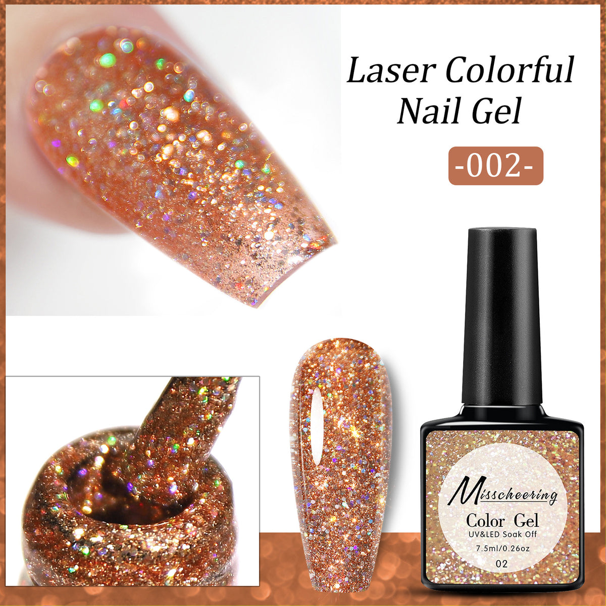 Diamond Sequins Glue for Nail Art - Gradient UV Polish & Glitter Embellishments