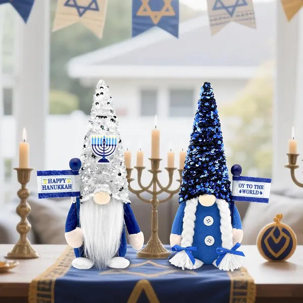 Hanukkah Gnomes Plush Decorations - Blue Chanukah Ornaments
