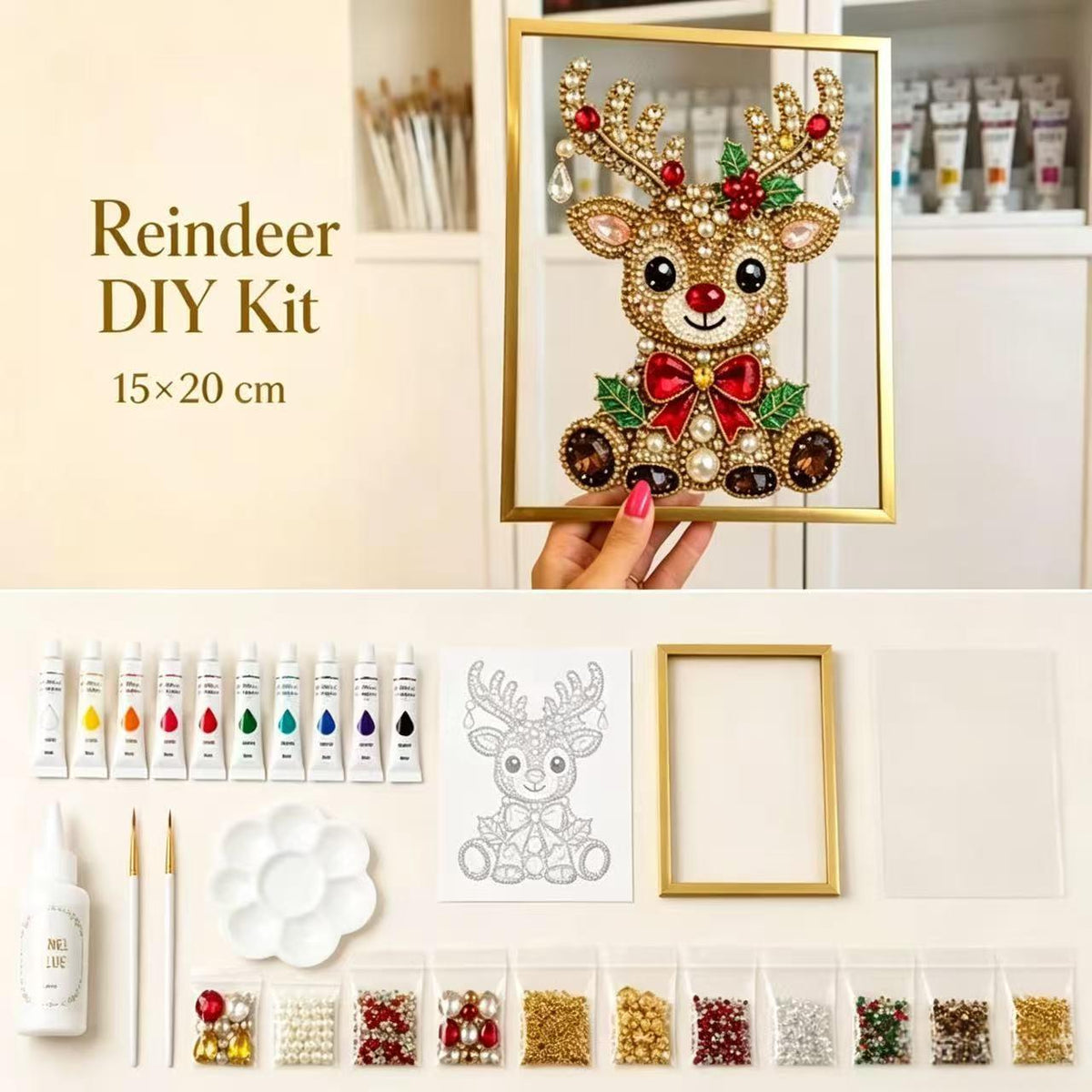 DIY Christmas Tree Jewelry Art Kit - Holiday Home Decor Craft Set