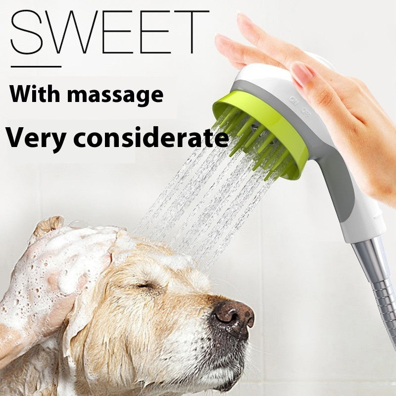 Dog Shower Head Massage Brush - Adjustable Water Spray for Pet Bathing