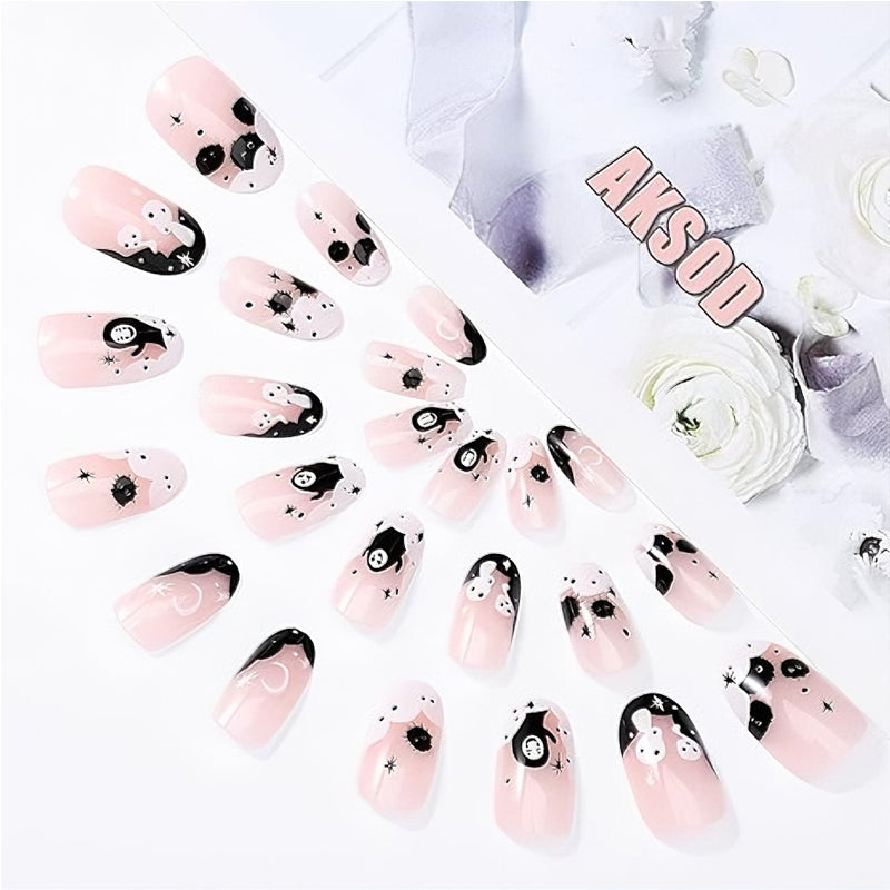 Long Square Press-On Nails - 24-Piece Aurora White Nail Tip Set