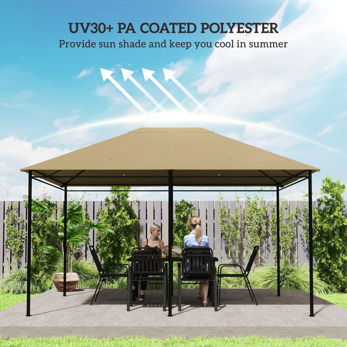 10x13 Gazebo Canopy Replacement Roof for 84C-116 - Khaki