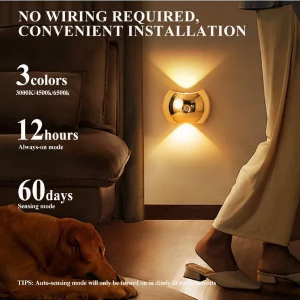 LED Modern Indoor Wall Light with Motion Sensor, 3 Color Modes, Rechargeable Magnetic Wall Sconce - 2 or 4 Pack