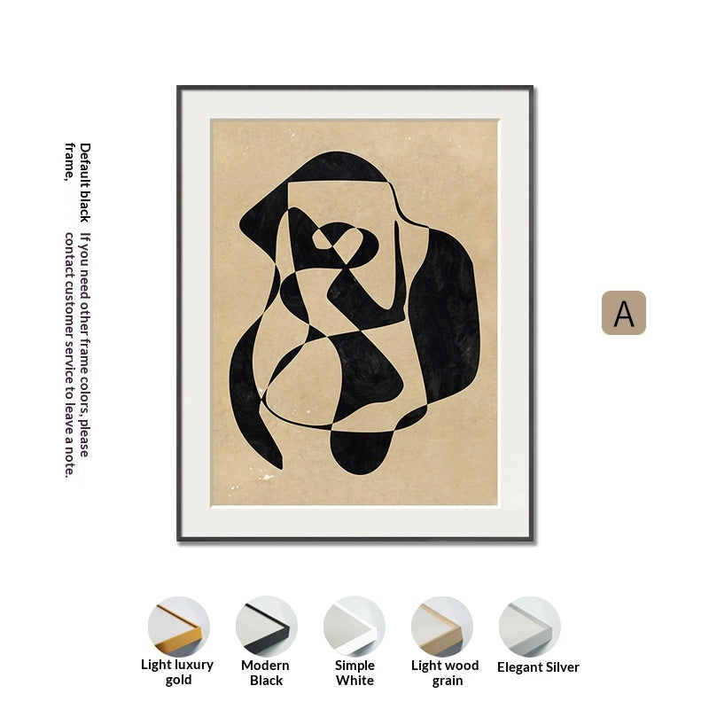 Nordic Light-Luxury Wall Art in Black and White Lines - Modern Minimalist Canvas Decor