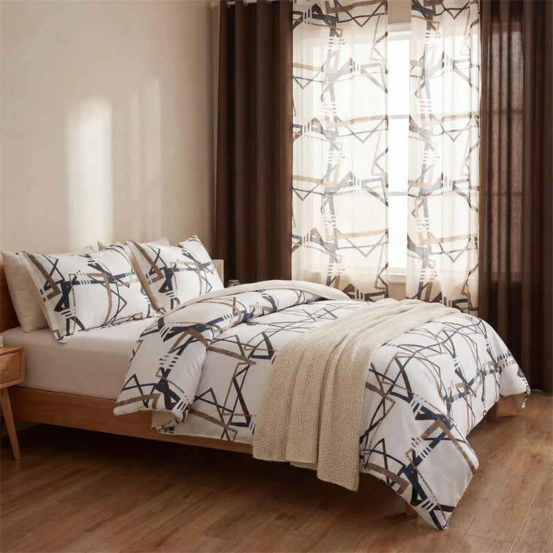 9-Piece Room In A Bag Quilt & Curtain Set - Geometric Design