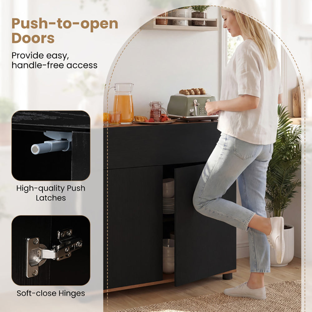 Sideboard Buffet Cabinet With Storage Wooden Kitchen 2 Anti-toppling