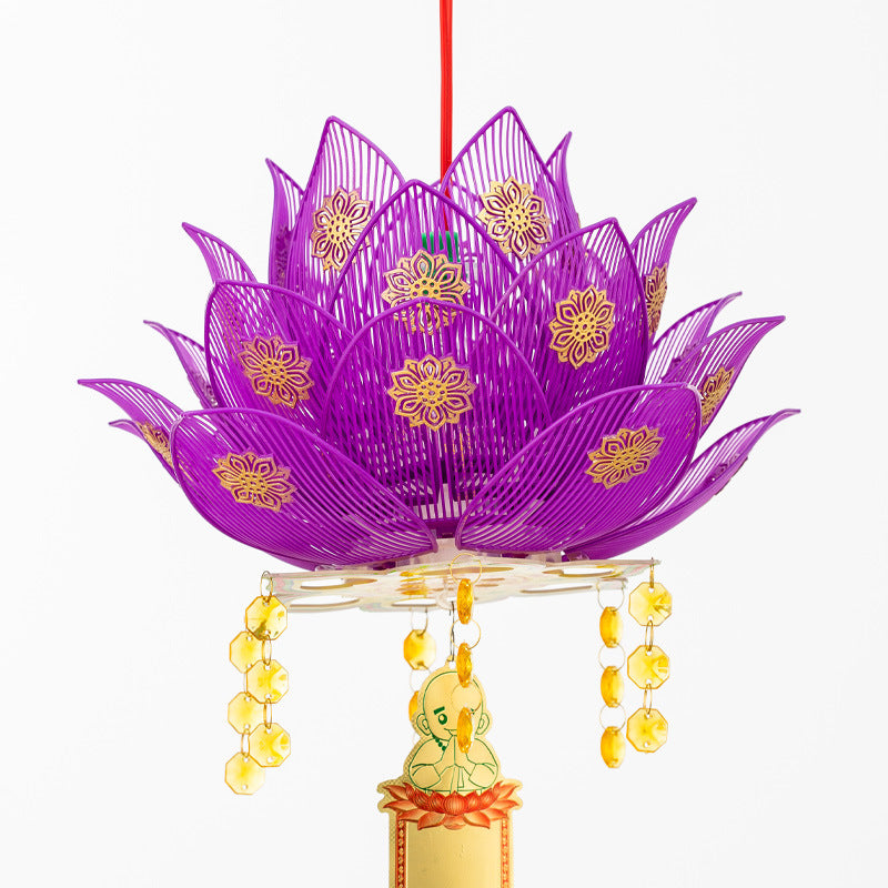 Lotus Lamp Buddha Worship Decorative Lantern for Festivals and Weddings