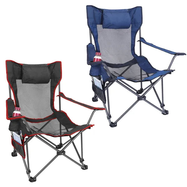 Foldable Camping Chair - Heavy Duty 330lbs Capacity with Cup Holder