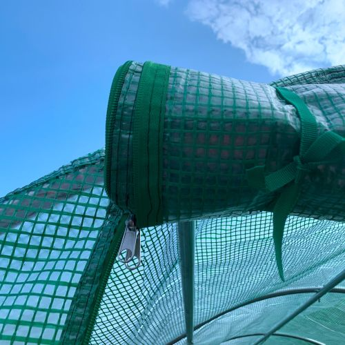 Walk-In Greenhouse with Steel Frame & Polyethylene Cover - 15x7x6.5 ft, Green