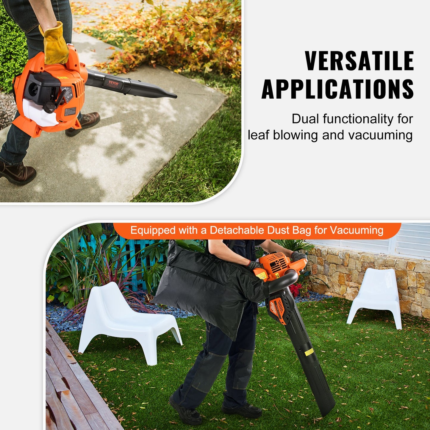 Handheld Gas Leaf Blower 26CC 2-Cycle 425CFM 156MPH for Lawn & Snow