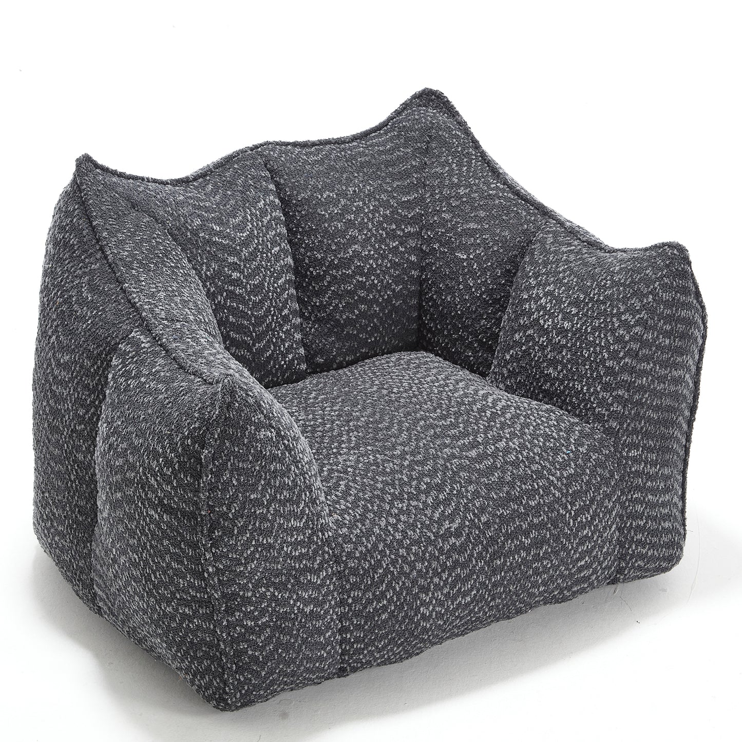 Comfortable Chenille Bean Bag Chair - Black Lazy Sofa
