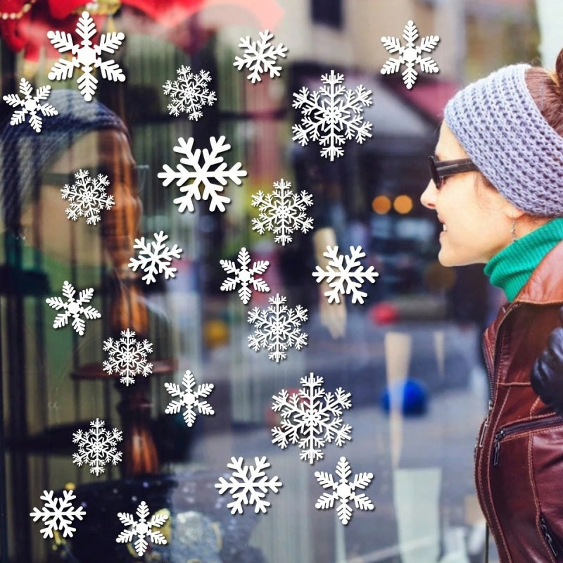 Christmas Window Clings - 4 Sheets Santa Claus & Snowflakes