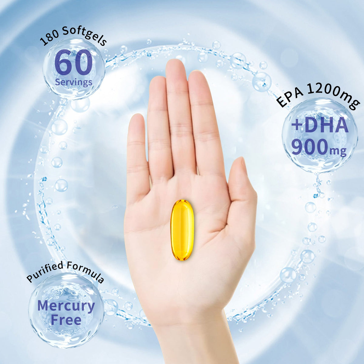Deep-Sea Fish Oil Softgel Capsules - 60 Count
