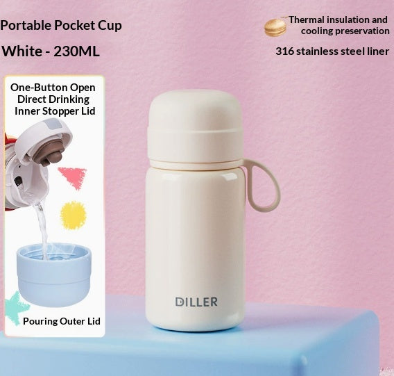Mini Stainless Steel Water Bottle Pocket Thermos Compact Portable Drinkware