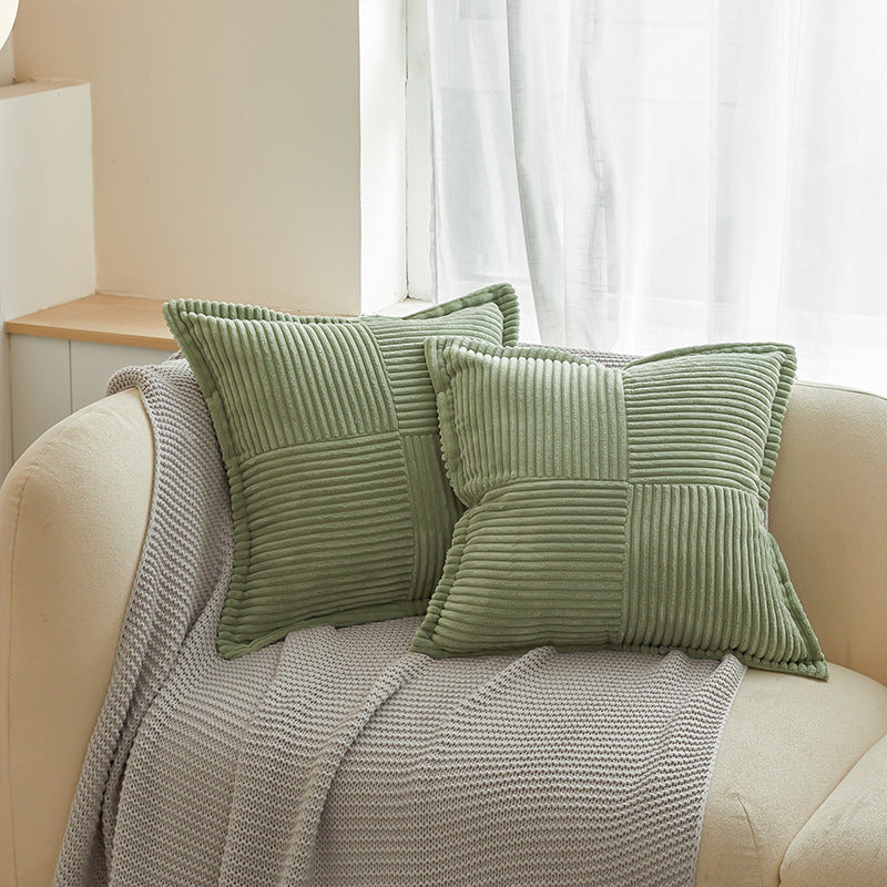 Christmas Cushion Cover Solid Corduroy Stripe Home Decor Pillowcase