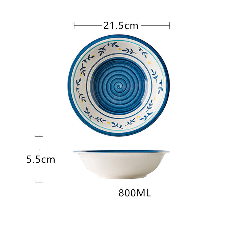 Japanese Style Ceramic Tableware Set - Hand Painted Underglaze Dinnerware