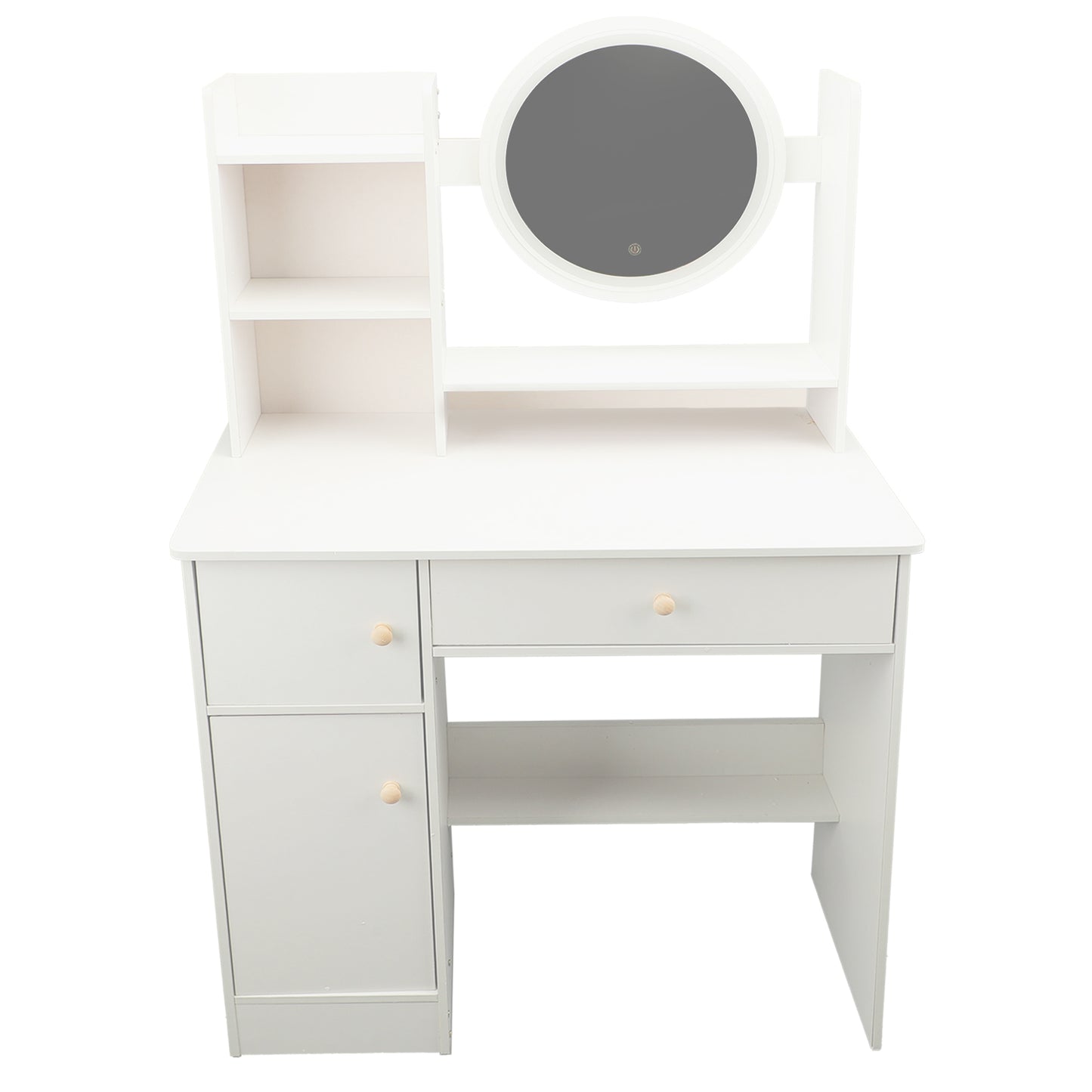 Lighted Makeup Vanity Desk with Mirror and Storage Drawers